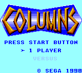 Columns (Japan) Title Screen